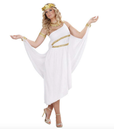 Hvidt græsk gudinde kostume til voksne 398x450 - Hvide kostumer til voksne