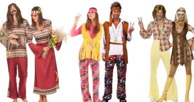 hippie par kostume til voksne 1960erne kostume temafest 1960erene udklædning tøj til 1960erne temafest hippie udklædning til voksne 390x205 - Hippie par kostume til voksne