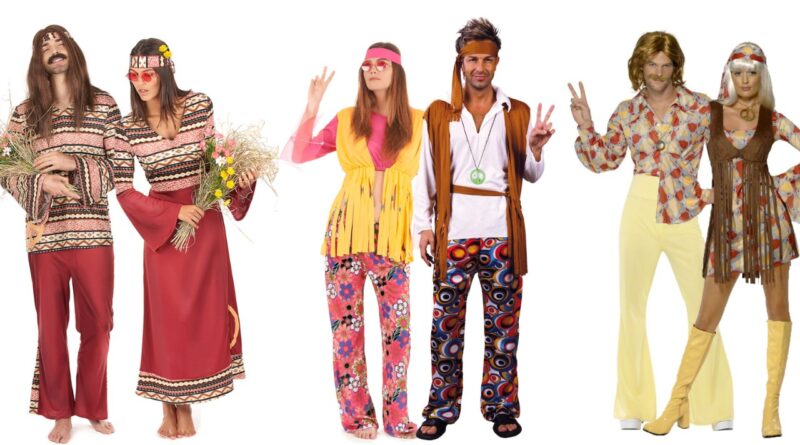 hippie par kostume til voksne 1960erne kostume temafest 1960erene udklædning tøj til 1960erne temafest hippie udklædning til voksne 800x445 - Hippie par kostume til voksne