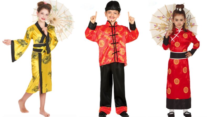 kinesisk kostume til børn, kinesisk udklædning til børn, kinesiske børnekostumer, kinesisk kostume til piger, kinesisk kostume til drenge, kinesisk fastelavnskostume til børn