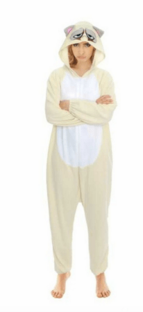 Kigurumi Grumpy Cat Kostume  206x450 - Kigurumi til voksne - heldragt til voksne