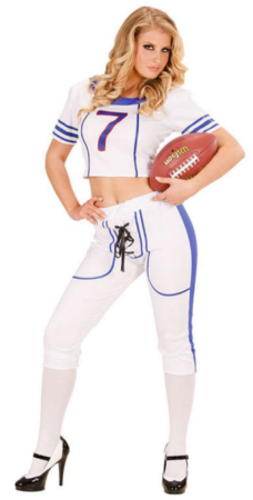 kvindelig amerikansk fodboldspiller kostume til voksne USA kostume til kvinder sportskostume til kvinder