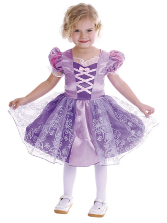 prinsesse kostume til piger prinsessekjole lilla kostumeuniverset rapunzel kjole