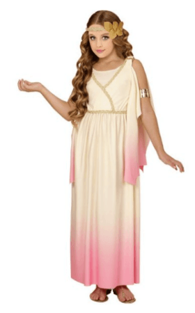 græsk kostume til børn lyserød gudinde kostume
