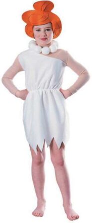 Wilma Flintstones kostume til børn 185x450 - Billige fastelavnskostumer til piger under 200 kr