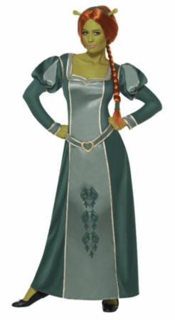 fiona kostume trold kostume grøn udklædning til voksne prinsesse kjole til voksne