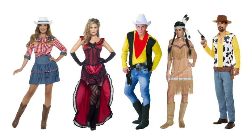 western kostume lucky luke kostume wild west udklædning indianer kostume cowgirl udklædning til voksne salonpige kostume