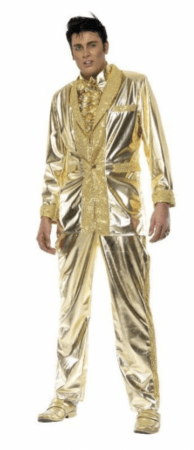 guld kostume elvis kostume til voksne guld farvet udklædning til mænd