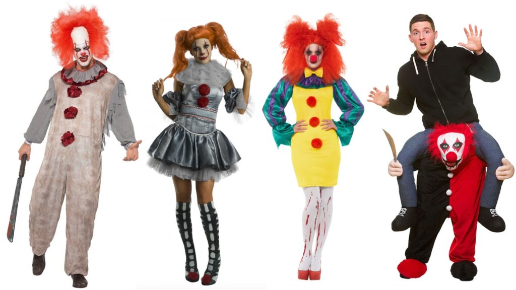 Uhyggeligt klovne kostume til voksne 1024x576 - Halloween kostumer til voksne - mænd og kvinder